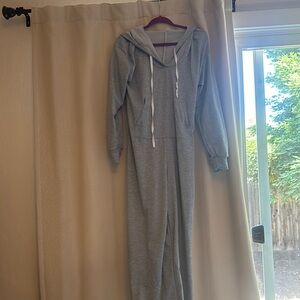 Gray Hooded Jumpsuit